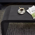 Okak Farmhouse Crafts Table Basse Courbe Design Art Déco pour Salon/Bureau, Gain de Place, Montage Facile