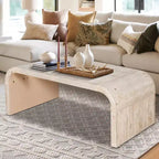 Okak Farmhouse Crafts Table Basse Courbe Design Art Déco pour Salon/Bureau, Gain de Place, Montage Facile