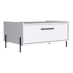 Okak 15 Tables basses rectangulaires minimalistes avec armoire escamotable et étagère ouverte pour salon/bureau, gain de place