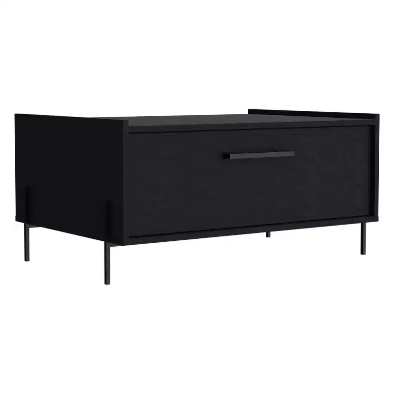 Okak 15 Tables basses rectangulaires minimalistes avec armoire escamotable et étagère ouverte pour salon/bureau, gain de place