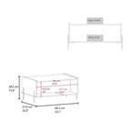 Okak 15 Tables basses rectangulaires minimalistes avec armoire escamotable et étagère ouverte pour salon/bureau, gain de place