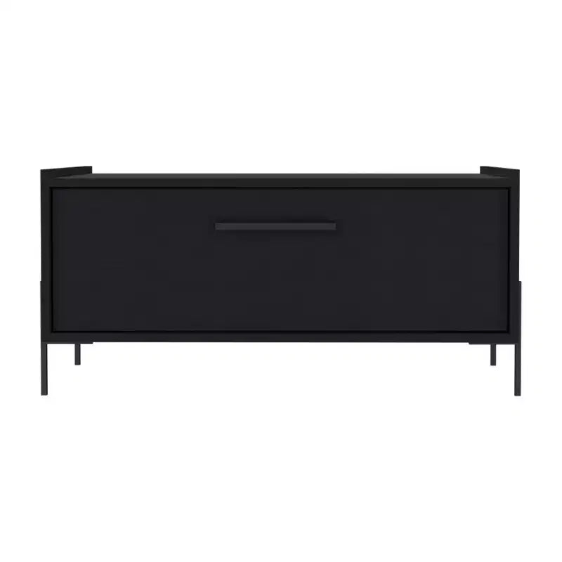 Okak 15 Tables basses rectangulaires minimalistes avec armoire escamotable et étagère ouverte pour salon/bureau, gain de place