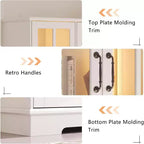 AMERLIFE Armoire de rangement haute 180 cm avec lumières LED, grande bibliothèque avec portes en verre acrylique
