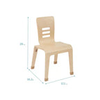 ECR4Kids Chaise empilable en bois courbé, hauteur d'assise 40,64 cm, meuble Montessori, lot de 2