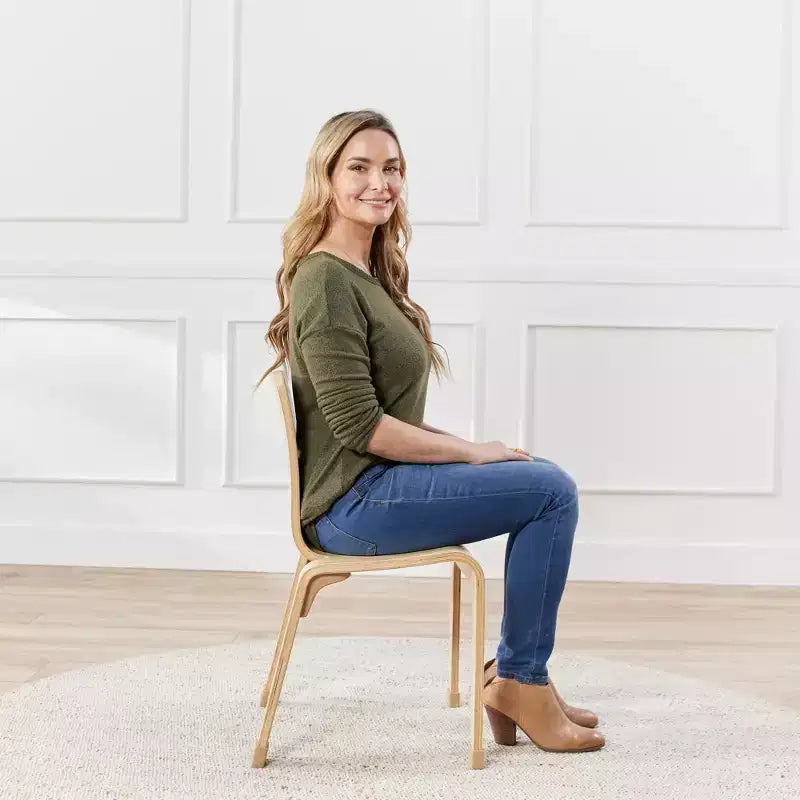 ECR4Kids Chaise empilable en bois courbé, hauteur d'assise 40,64 cm, meuble Montessori, lot de 2