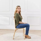 ECR4Kids Chaise empilable en bois courbé, hauteur d'assise 40,64 cm, meuble Montessori, lot de 2