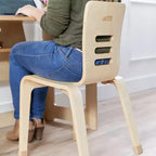 ECR4Kids Chaise empilable en bois courbé, hauteur d'assise 40,64 cm, meuble Montessori, lot de 2
