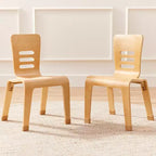 ECR4Kids Chaise empilable en bois courbé, hauteur d'assise 40,64 cm, meuble Montessori, lot de 2