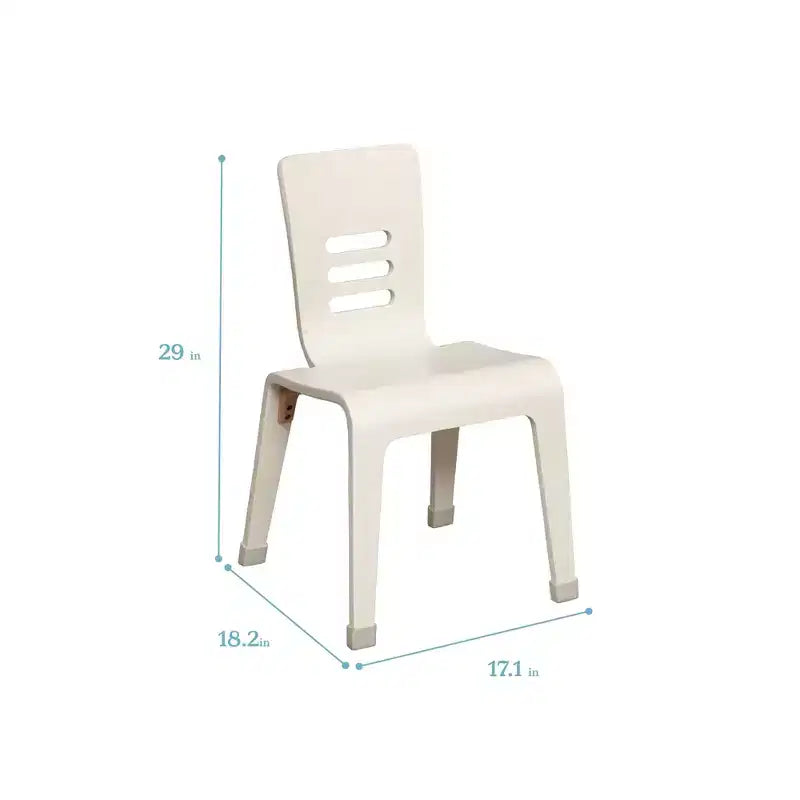 ECR4Kids Chaise empilable en bois courbé, hauteur d'assise 40,64 cm, meuble Montessori, lot de 2