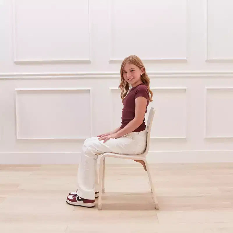 ECR4Kids Chaise empilable en bois courbé, hauteur d'assise 40,64 cm, meuble Montessori, lot de 2