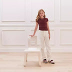 ECR4Kids Chaise empilable en bois courbé, hauteur d'assise 40,64 cm, meuble Montessori, lot de 2
