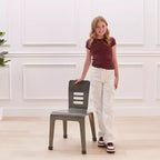 ECR4Kids Chaise empilable en bois courbé, hauteur d'assise 40,64 cm, meuble Montessori, lot de 2