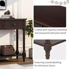 La console traditionnelle Misty Moon Daisy Series avec deux tiroirs et une étagère inférieure (Espresso)
