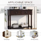La console traditionnelle Misty Moon Daisy Series avec deux tiroirs et une étagère inférieure (Espresso)