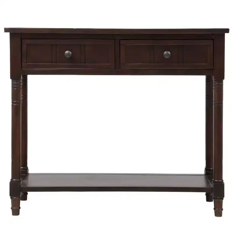 La console traditionnelle Misty Moon Daisy Series avec deux tiroirs et une étagère inférieure (Espresso)