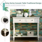 La console traditionnelle Misty Moon Daisy Series avec deux tiroirs et une étagère inférieure (Espresso)