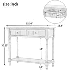 La console traditionnelle Misty Moon Daisy Series avec deux tiroirs et une étagère inférieure (Espresso)