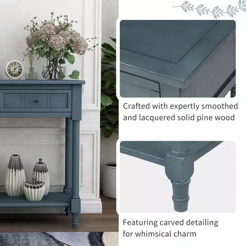 La console traditionnelle Misty Moon Daisy Series avec deux tiroirs et une étagère inférieure (Espresso)