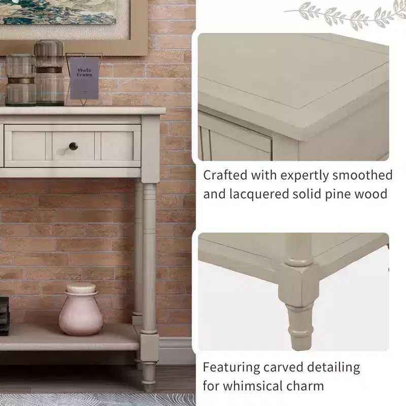 La console traditionnelle Misty Moon Daisy Series avec deux tiroirs et une étagère inférieure (Espresso)