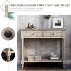 La console traditionnelle Misty Moon Daisy Series avec deux tiroirs et une étagère inférieure (Espresso)