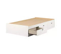 HomeStock 14.75 in.H Twin Size White with Storage Beds made of Particle Board Bed Frame