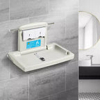 Table à langer murale VEVOR, table à langer horizontale pliable avec sangles de sécurité et tringles de suspension, pour salles de bain commerciales