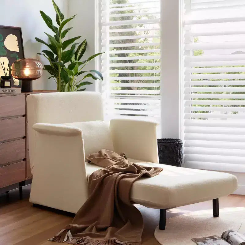 Canapé-lit multifonctionnel Luck Live Modern de 72 cm à 205 cm, avec un coussin, beige