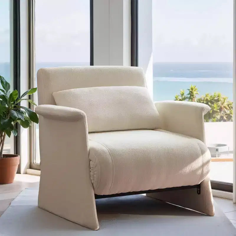 Canapé-lit multifonctionnel Luck Live Modern de 72 cm à 205 cm, avec un coussin, beige