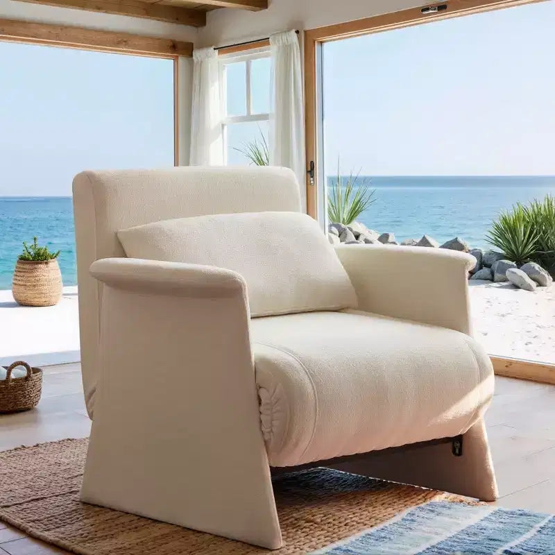 Canapé-lit multifonctionnel Luck Live Modern de 72 cm à 205 cm, avec un coussin, beige