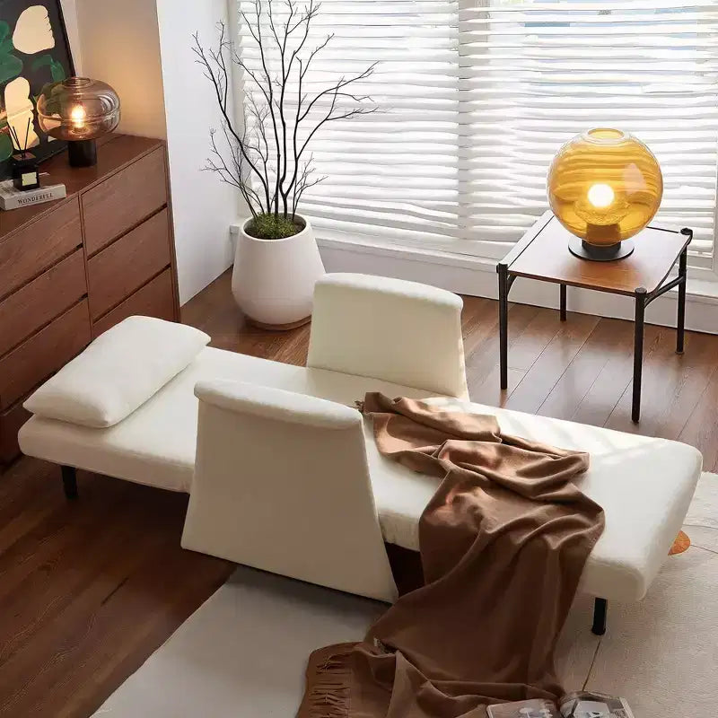 Canapé-lit multifonctionnel Luck Live Modern de 72 cm à 205 cm, avec un coussin, beige