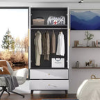 Famapy Contemporain - Armoire Élégante : Garde-robe Chic et Fonctionnelle pour Chambre à Coucher