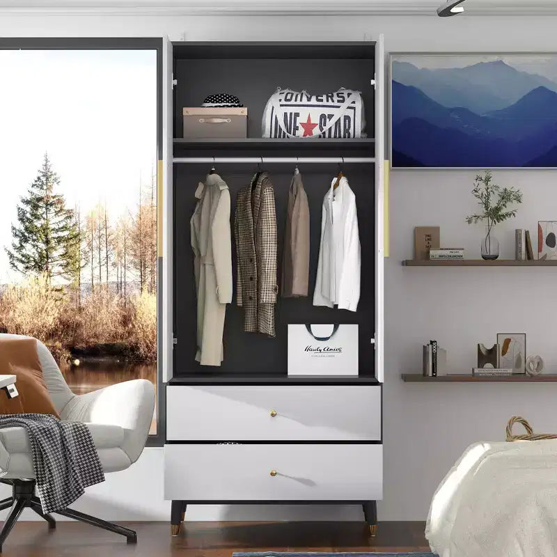 Famapy Contemporain - Armoire Élégante : Garde-robe Chic et Fonctionnelle pour Chambre à Coucher