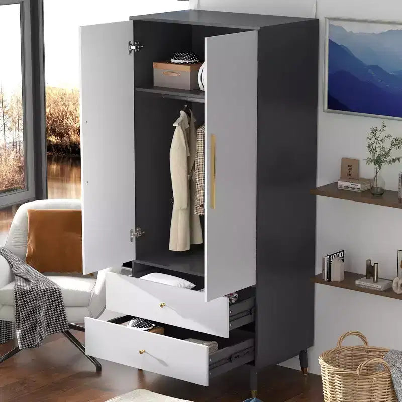 Famapy Contemporain - Armoire Élégante : Garde-robe Chic et Fonctionnelle pour Chambre à Coucher