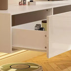 Meuble TV Mural Famapy - Élégance Moderne Blanche et Brillance Fonctionnelle pour Votre Espace de Divertissement