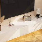 Meuble TV Mural Famapy - Élégance Moderne Blanche et Brillance Fonctionnelle pour Votre Espace de Divertissement