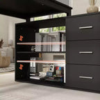 Bureau individuel Famapy : poste de travail modulaire avec organisateur à 3 tiroirs, étagère ouverte et rangement réglable - bureau d'ordinateur pour la maison