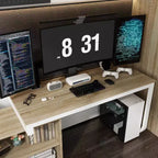 Bureau individuel Famapy : poste de travail modulaire avec organisateur à 3 tiroirs, étagère ouverte et rangement réglable - bureau d'ordinateur pour la maison