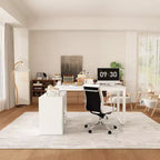 Bureau individuel Famapy : poste de travail modulaire avec organisateur à 3 tiroirs, étagère ouverte et rangement réglable - bureau d'ordinateur pour la maison