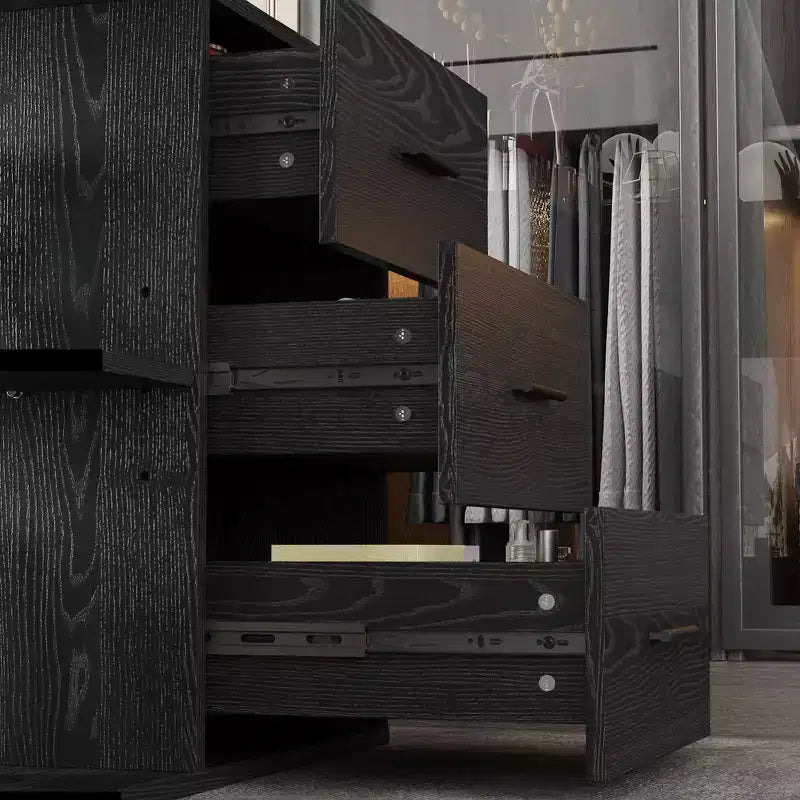 Bureau d'angle noir Famapy avec plateau en verre, bureau réversible, table d'ordinateur.