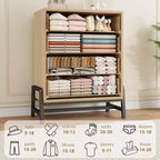 Commode haute 38,6 po, Commode 4 tiroirs pour chambre, Commode de rangement en bois, Rangement autoportant, pour salon, chambre à coucher