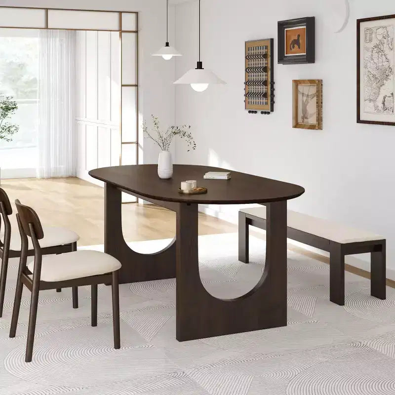 PexFix Table de salle à manger ovale avec double piédestal Tables de cuisine