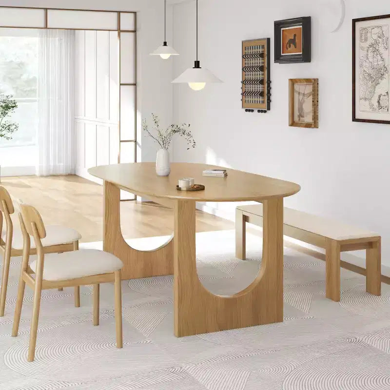 PexFix Table de salle à manger ovale avec double piédestal Tables de cuisine