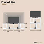Meuble TV Pinmoco 55 pouces à LED pour téléviseurs jusqu'à 65'', meuble TV extensible côte à côte ou empilable avec rangement