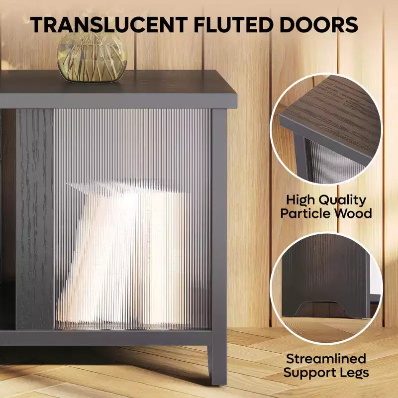 Meuble TV Pinmoco 55 pouces à LED pour téléviseurs jusqu'à 65'', meuble TV extensible côte à côte ou empilable avec rangement
