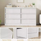 Commode Garvee à 6 tiroirs pour chambre à coucher, organisateur double commode blanc avec poignées concaves, commode moderne pour chambre à coucher, salon, chambre d'enfant
