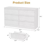 Commode Garvee à 6 tiroirs pour chambre à coucher, organisateur double commode blanc avec poignées concaves, commode moderne pour chambre à coucher, salon, chambre d'enfant