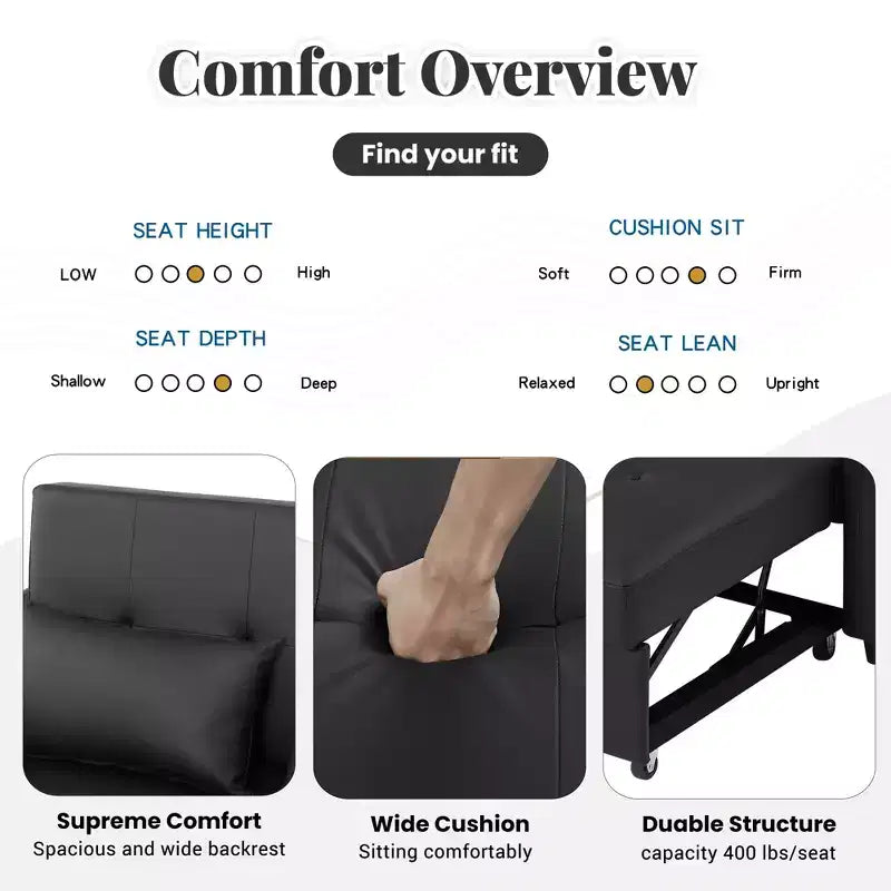 Fauteuil-lit réglable Whisen 51.57 avec 3 ports USB