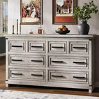 Commode à 8 tiroirs pour chambre à coucher, meuble de rangement/meuble TV vintage, commode en bois rustique, salon, couloir