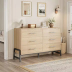 Commode large de 52 po, commode de chambre à 6 tiroirs, coffre de rangement en bois, armoire à 6 tiroirs, pour salon, chambre, entrée