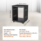 VEVOR Support de Rack AV 12U, Capacité 227 kg, Rack de Studio d'Enregistrement Stéréo Réseau avec Roues Verrouillables, Trous Ronds et Carrés, Évents Spéciaux